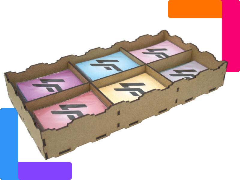 Boite en bois pour 6 paquets de cartes Boite en bois pour 6 paquets de cartes