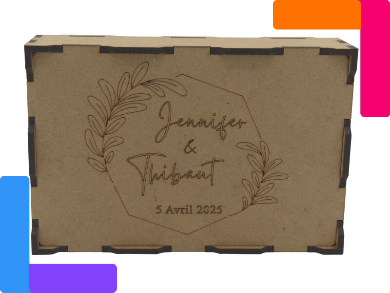 Gravure bois Gravure sur bois pour un mariage, Boîtes en bois sur mesure avec gravure laser pour mariage