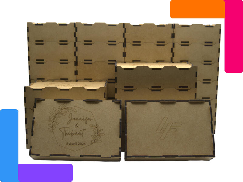 Boites en bois Boites en bois gravées pour un mariage, Boîte en bois gravée personnalisée pour événement